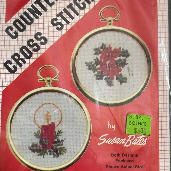 Vintage Christmas ornament cross stitch kit in original packaging. - Picture 4 of 5